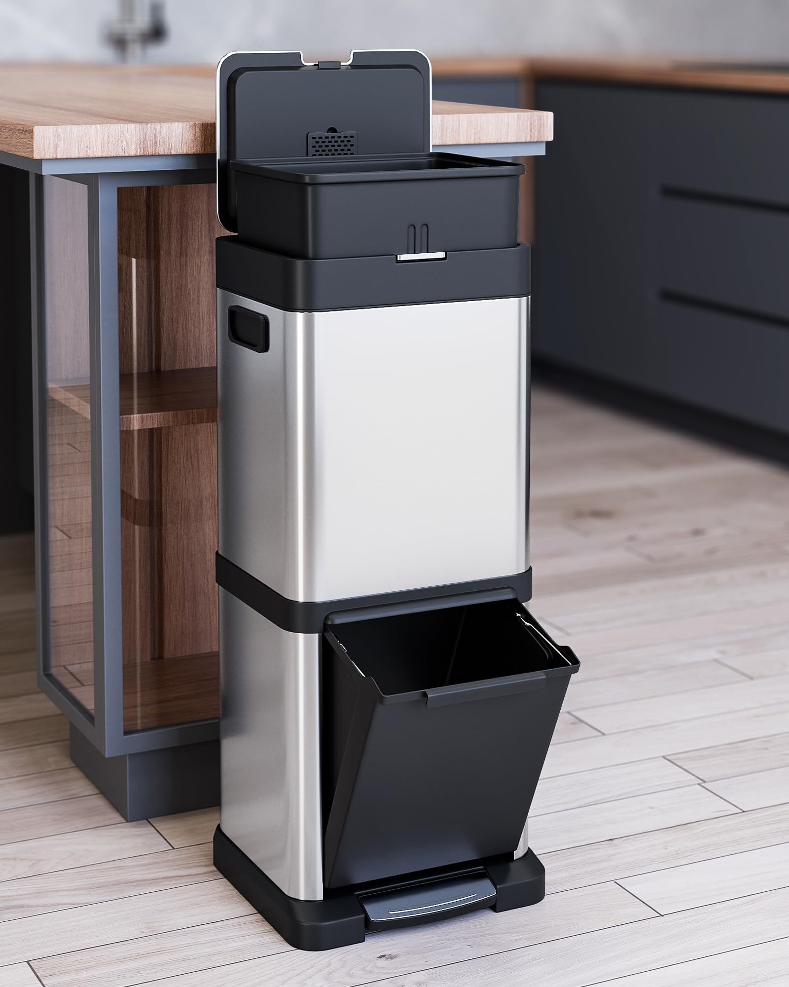 Waste(twice) - こうせい Amazon.com: Vertical Trash Can - 2 Tiers 9 Gal Stainless